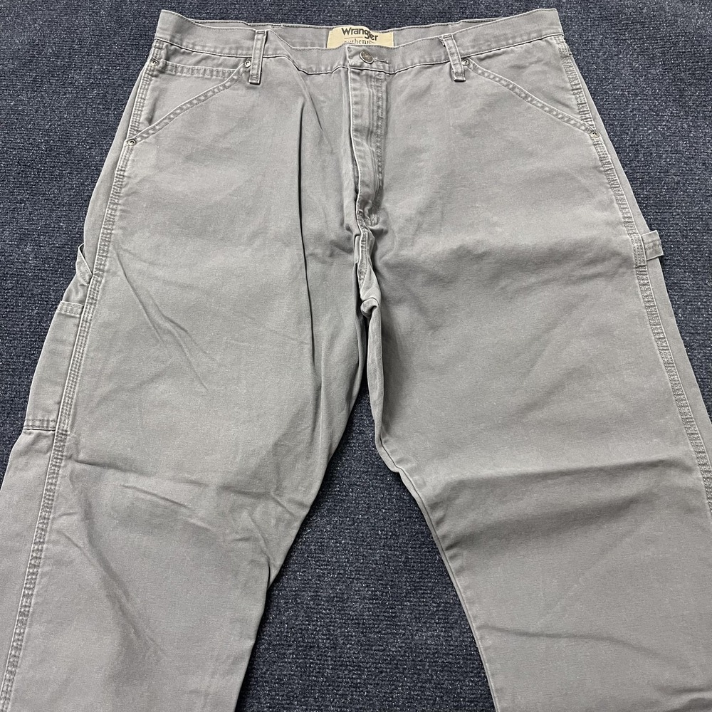 Wrangler Authentics Pants‎ Mens 38x32 Gray Carpenter Workwear Utility Casual